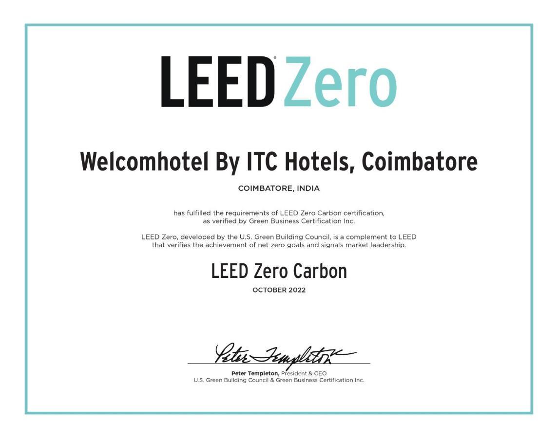 Welcomhotel By Itc Hotels, Racecourse, Kojambuttúr Kültér fotó LEED Zero Certificate
